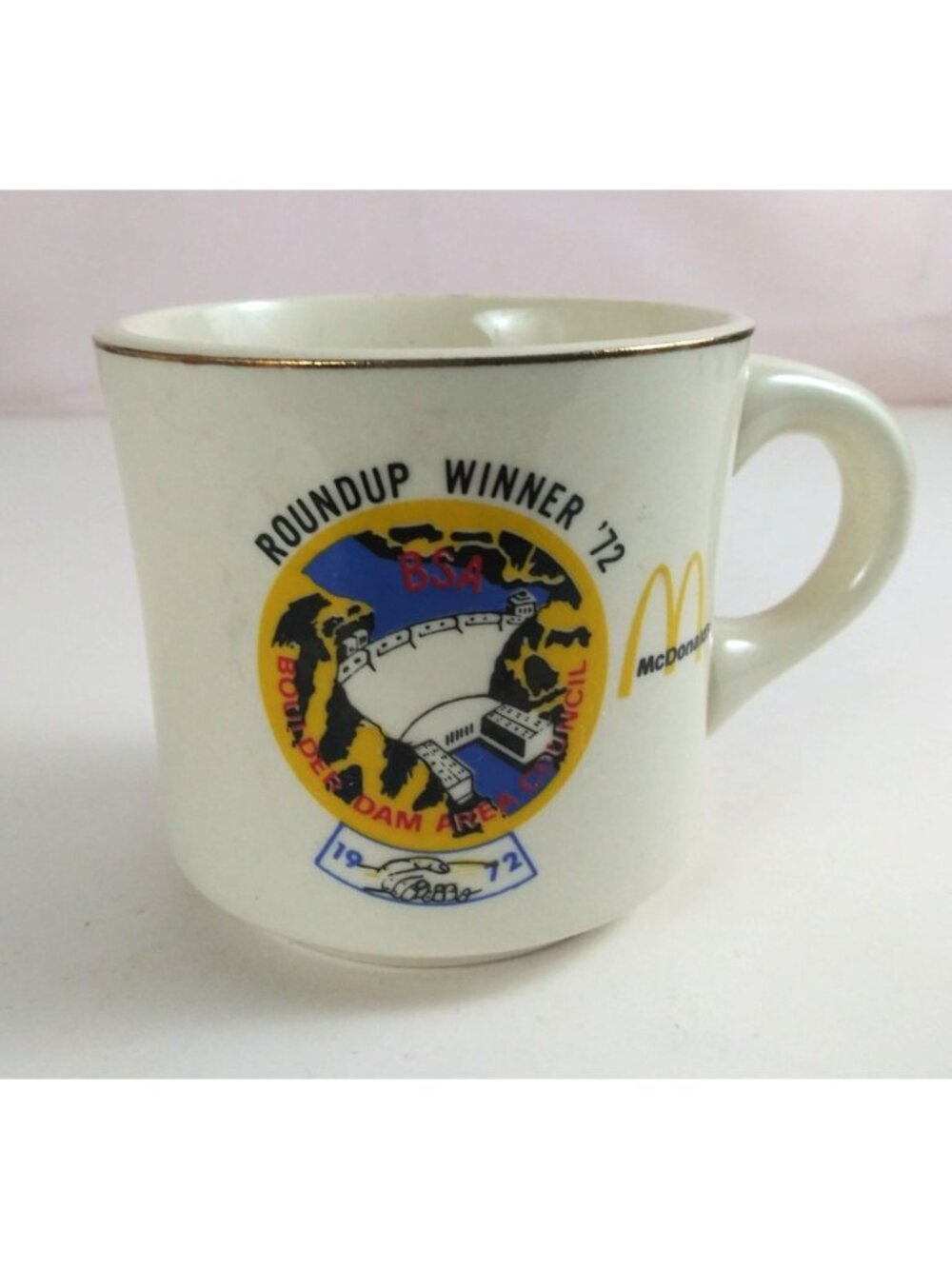 1972 BSA Roundup Winner Boulder Dam Area McDonald's Coffee Cup Made In USA